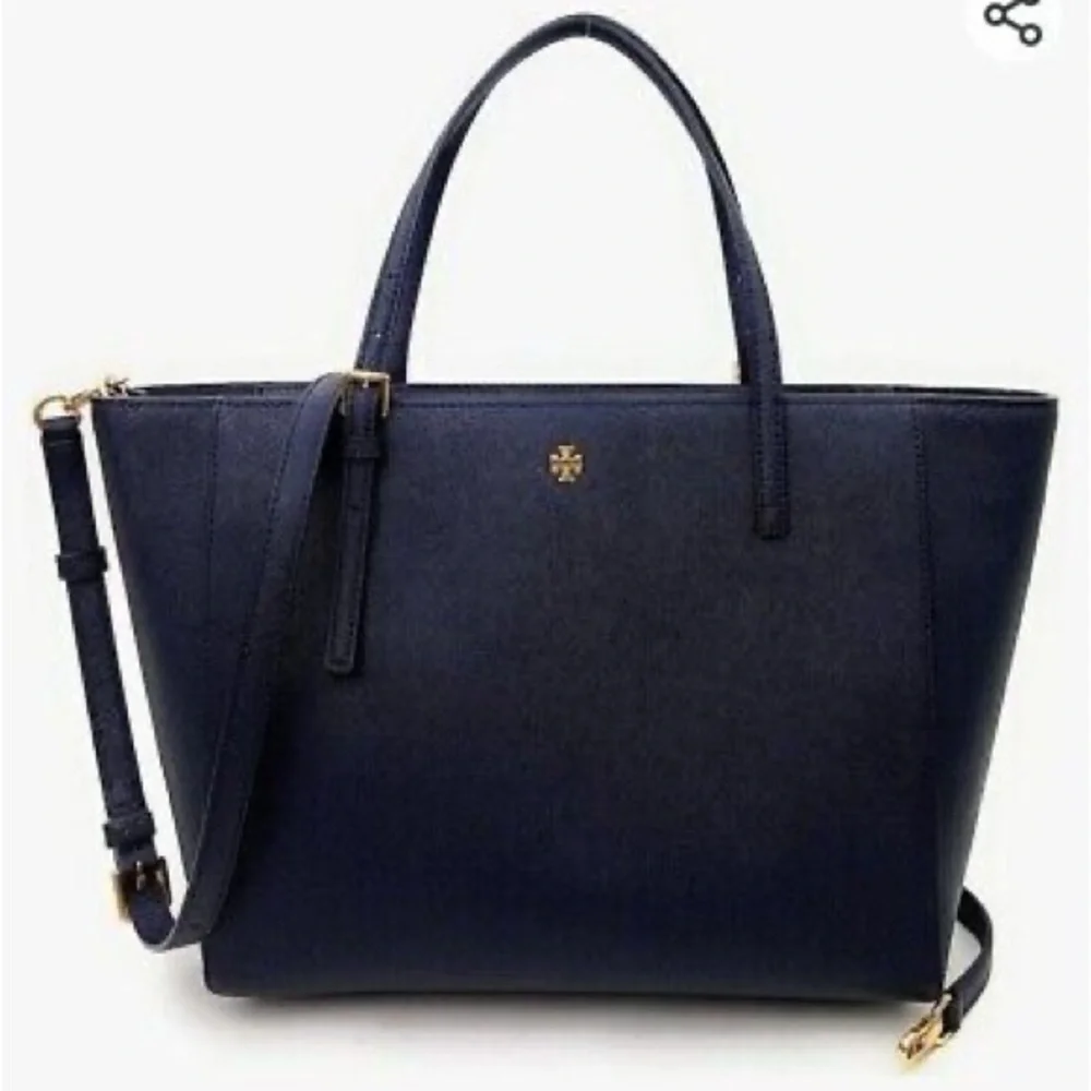 Tory Burch Blue Tote Bag with Gold Hardware
